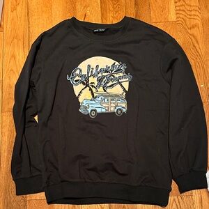 SHEIN Black California Dreams Crewneck Sweater